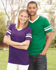 ADULT Augusta Sportswear - V-Neck Jersey with Striped Sleeves - Adult 360 - $10 OFF