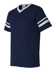 TEXAS TURN 2 - Augusta Sportswear - V-Neck Jersey with Striped Sleeves - Adult 360