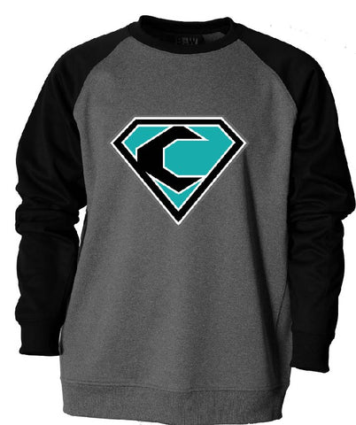 CREW BASEBALL - YOUTH and ADULT  F270 Men's Raglan Crewneck Fleece