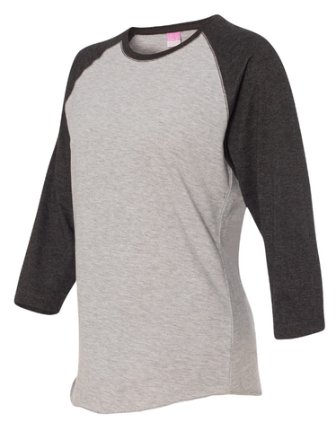 Dragon Softball Ladies LAT - Women's Fine Jersey Three-Quarter Sleeve Baseball T-Shirt - 3530