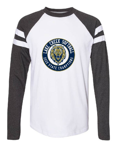 LAKE CREEK - LAT - LC CHAMPIONS or LC TEXAS LION Fine Jersey Mash Up Long Sleeve Tee - 6934