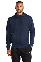 NEW EMBRIODERED - NKDR1513  Nike Club Fleece Sleeve Swoosh Full-Zip Hoodie