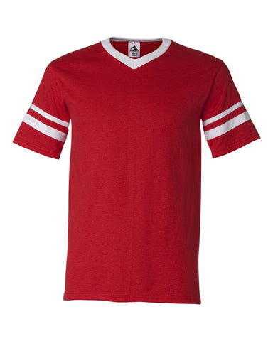 ADULT Augusta Sportswear - V-Neck Jersey with Striped Sleeves - Adult 360 - $7 OFF