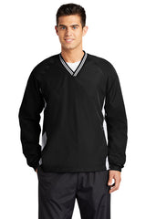 PICK YOUR TEAM - FLASH SALE - PRINTED LEFT CHEST LOGO Sport-Tek® Tipped V-Neck Raglan Wind Shirt