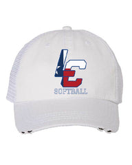 LAKE CREEK SOFTBALL  - LADIES Vintage Unstructured Trucker Cap - GREY OR WHITE