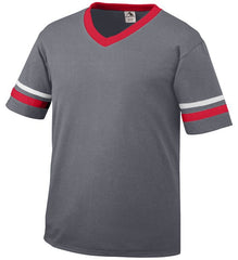 ADULT Augusta Sportswear - V-Neck Jersey with Striped Sleeves - Adult 360 - $7 OFF