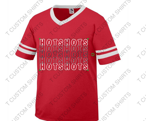 STACKED ADULT Augusta Sportswear - V-Neck Jersey with Striped Sleeves - Adult 360