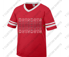 STACKED ADULT Augusta Sportswear - V-Neck Jersey with Striped Sleeves - Adult 360