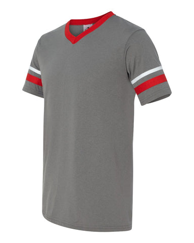 ADULT Augusta Sportswear - V-Neck Jersey with Striped Sleeves - Adult 360 - $10 OFF