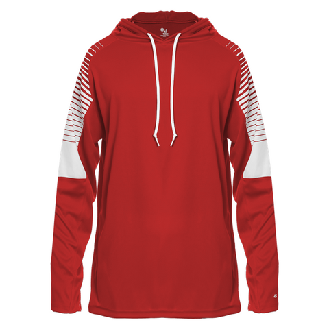 BADGER MEN'S LOOSE AND YOUTH LINEUP L/S HOOD TEE 4211 - NEW ITEM - $10 OFF