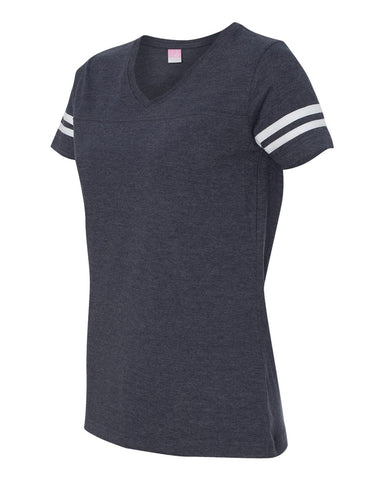 ILLUSIONS -  LADIES -  LAT - Women's Football V-Neck Fine Jersey Tee - 3537