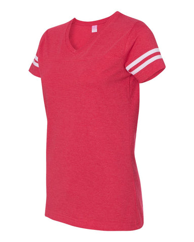 TEXAS STORM FASTPITCH -  LADIES -  LAT - Women's Football V-Neck Fine Jersey Tee - 3537