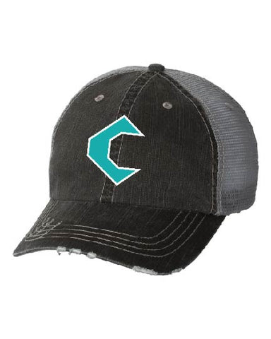 CREW BASEBALL LADIES - Mega Cap - Herringbone Trucker Cap - 6990 - Distressed