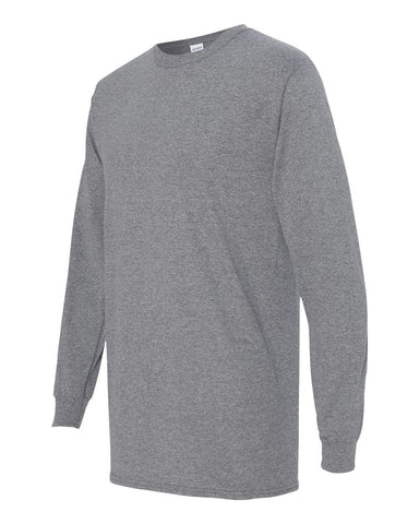 TEXAS FLAG H LOGO -Adult -Gildan - Heavy Cotton Long Sleeve T-Shirt - 5400
