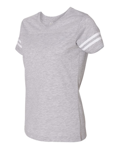 TEXAS THREAT - LADIES -  LAT - Women's Football V-Neck Fine Jersey Tee - 3537