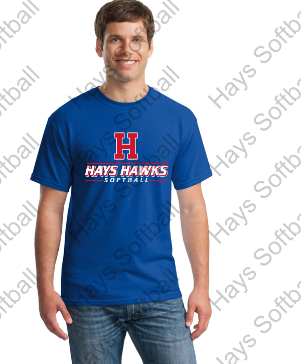 HAYS HAWKS SOFTBALL - Hays High School - Adult - Heavy Cotton Short Sleeve T-Shirt
