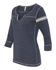 BLACK FRIDAY ILLUSIONS MV Sport - Women's Hailey Henley Three-Quarter Sleeve Shirt - W1454