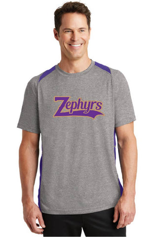 ZEPHYRS -ADULT - ST361 Sport-Tek® Heather Colorblock Contender™ DRIFIT Tee