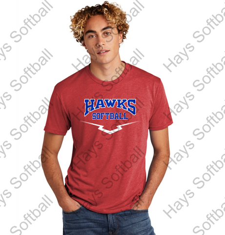 HAY HAWKS SOFTBALL - SOFT TRIBLEND ADULT Next Level - Triblend Crew - 6010 T-SHIRT
