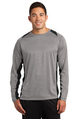 ADULT -Sport-Tek® Long Sleeve Heather Colorblock Contender™ Tee. ST361LS