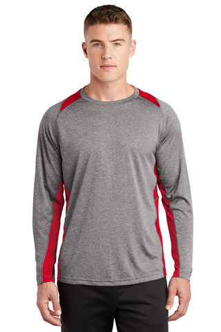 ADULT -Sport-Tek® Long Sleeve Heather Colorblock Contender™ Tee. ST361LS - $7 OFF