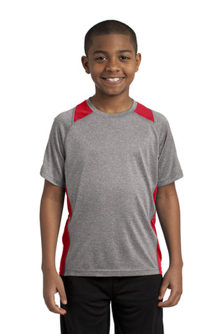 YOUTH -Sport-Tek® Short Sleeve Heather Colorblock Contender™ Tee.  YST361