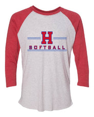 HAYS SOFTBALL Next Level - Unisex Tri-Blend Three-Quarter Sleeve Baseball Raglan Tee - 6051