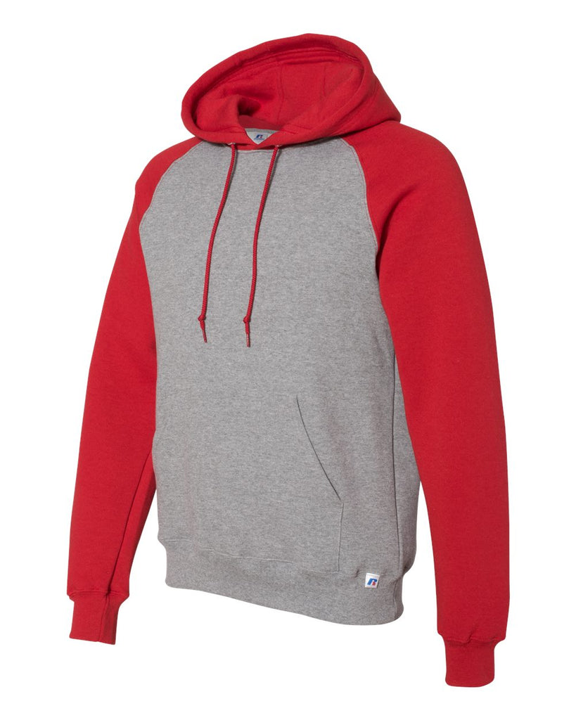 HOTSHOTS Russell Athletic - Dri Power® Colorblock Raglan Hooded Pullover Sweatshirt - 693HBM