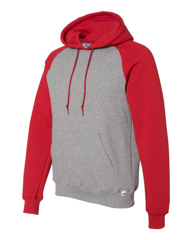HOTSHOTS Russell Athletic - Dri Power® Colorblock Raglan Hooded Pullover Sweatshirt - 693HBM