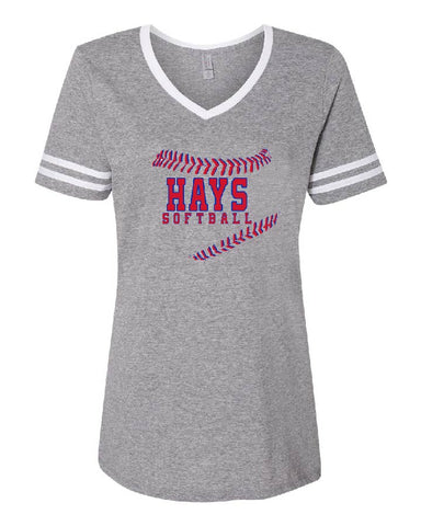 Hays Softball  - JERZEES - Women's Varsity Triblend V-Neck T-Shirt - 602WVR