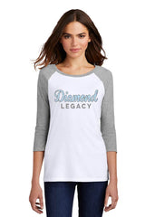 DIAMOND LEGACY  - District Made® Ladies Perfect Tri® 3/4-Sleeve Raglan. DM136L