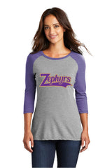 ZEPHYRS - District Made® Ladies Perfect Tri® 3/4-Sleeve Raglan. DM136L