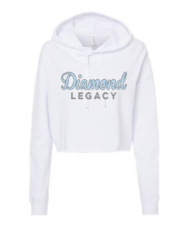 DIAMOND LEGACY Independent Trading Co. - Women’s Lightweight Cropped Hooded Sweatshirt - WHITE