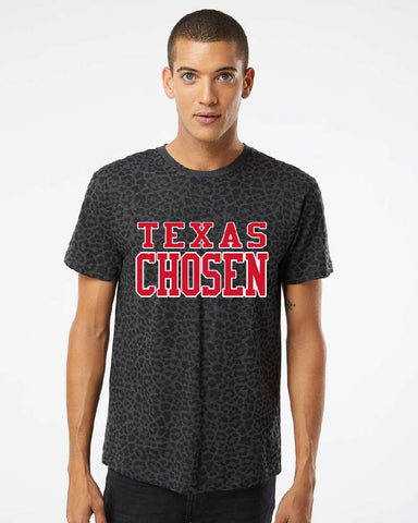 TEXAS CHOSEN - UNISEX BLACK LEOPARD FINE JERSEY  - Youth and Adult