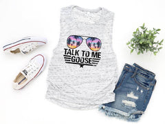 AMERICAN TALK TO ME GOOSE - TOP GUN- RED WHITE AND BLUE - Tank or Tee