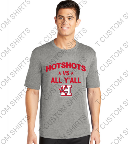 HOTSHOTS VS. Y'ALL - HOTSHOTS - HEATHER Youth and Adult - Drifti Short and Long Sleeve