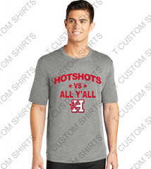 HOTSHOTS VS. Y'ALL - HOTSHOTS - HEATHER Youth and Adult - Drifti Short and Long Sleeve