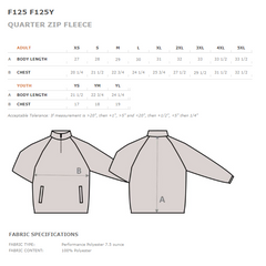 ZEPHYRS -  Adult AND Youth Quarter Zip Sweatshirt with Pockets F125