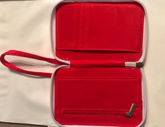 Red and White Striped Seersucker Wristlet