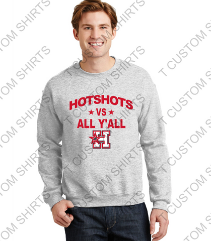 HOTSHOTS VS Y'ALL - Adult - CREWNECK SWEATSHIRT