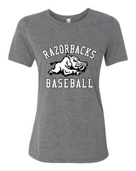 RAZORBACKS -  Ladies Bella + Canvas - Women's Relaxed Short Sleeve Jersey Tee - 6400
