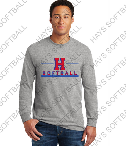 HAYS SOFTBALL -  Adult - Heavy Cotton Long Sleeve T-Shirt