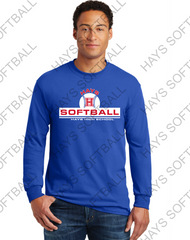 HAYS SOFTBALL - HAYS HIGH SCHOOL SOFTBALL Adult - Heavy Cotton Long Sleeve T-Shirt