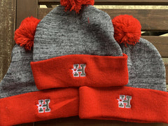 HOTSHOTS POM BEANIES EMBROIDERED -