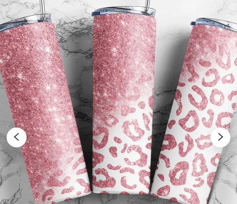 Skinny Tumbler  -  Pink Leopard