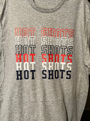 HOT SHOTS BASEBALL  LONG SLEEVE TSHIRT - STACKED - YOUTH THRU ADULT