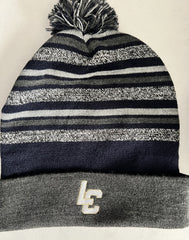 LAKE CREEK POM BEANIE - CAP AMERICA - USA-Made Striped Beanie - Embroidered