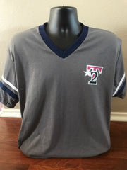TEXAS TURN 2 - Augusta Sportswear - V-Neck Jersey with Striped Sleeves - Adult 360