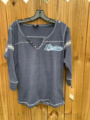 BLACK FRIDAY ILLUSIONS MV Sport - Women's Hailey Henley Three-Quarter Sleeve Shirt - W1454