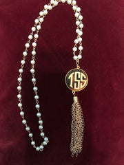 TORTOISE NECKLACE WITH MONOGRAM